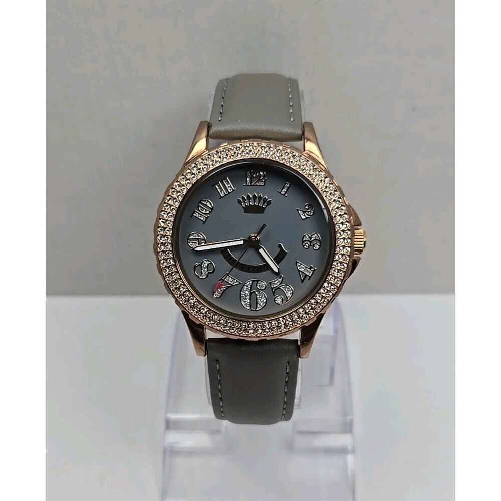 Juicy Couture Black Label Rose Gold Crystal Bezel Watch New Battery Womens Y2K